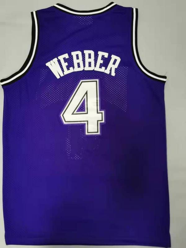 Men Sacramento Kings #4 Webber Purple Throwback Gourmet mesh NBA Jersey->san antonio spurs->NBA Jersey
